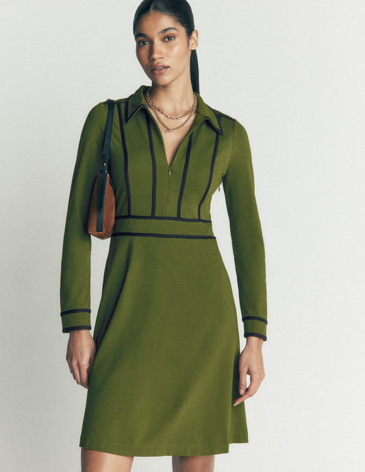 Ula Ponte Short Dress-Brunswick Green, Navy