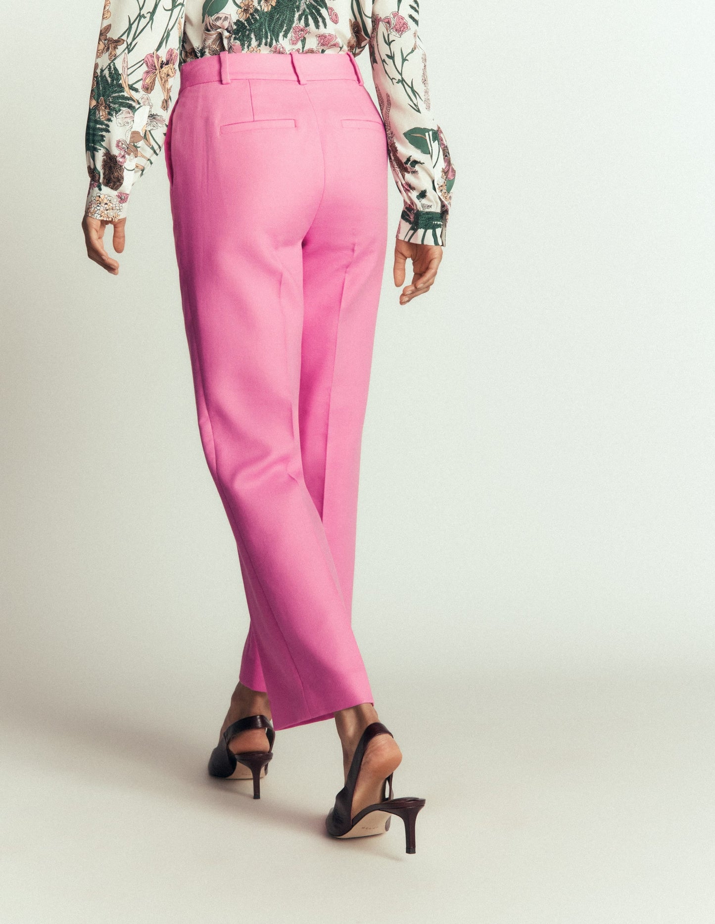 Canonbury Texture 7/8 Trousers-Wild Pink