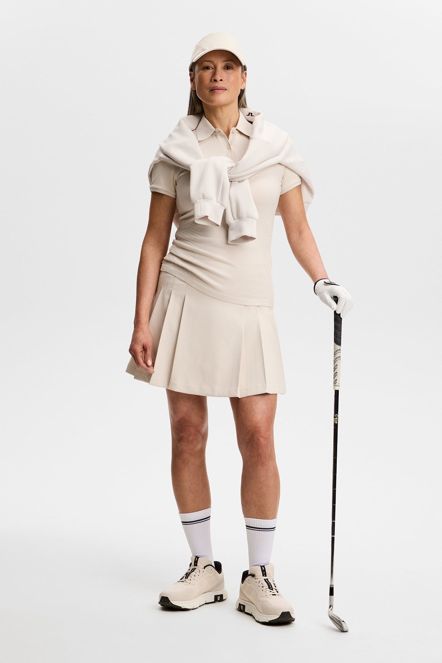 Kailey Hybrid Knit Polo Shirt / Moonbeam