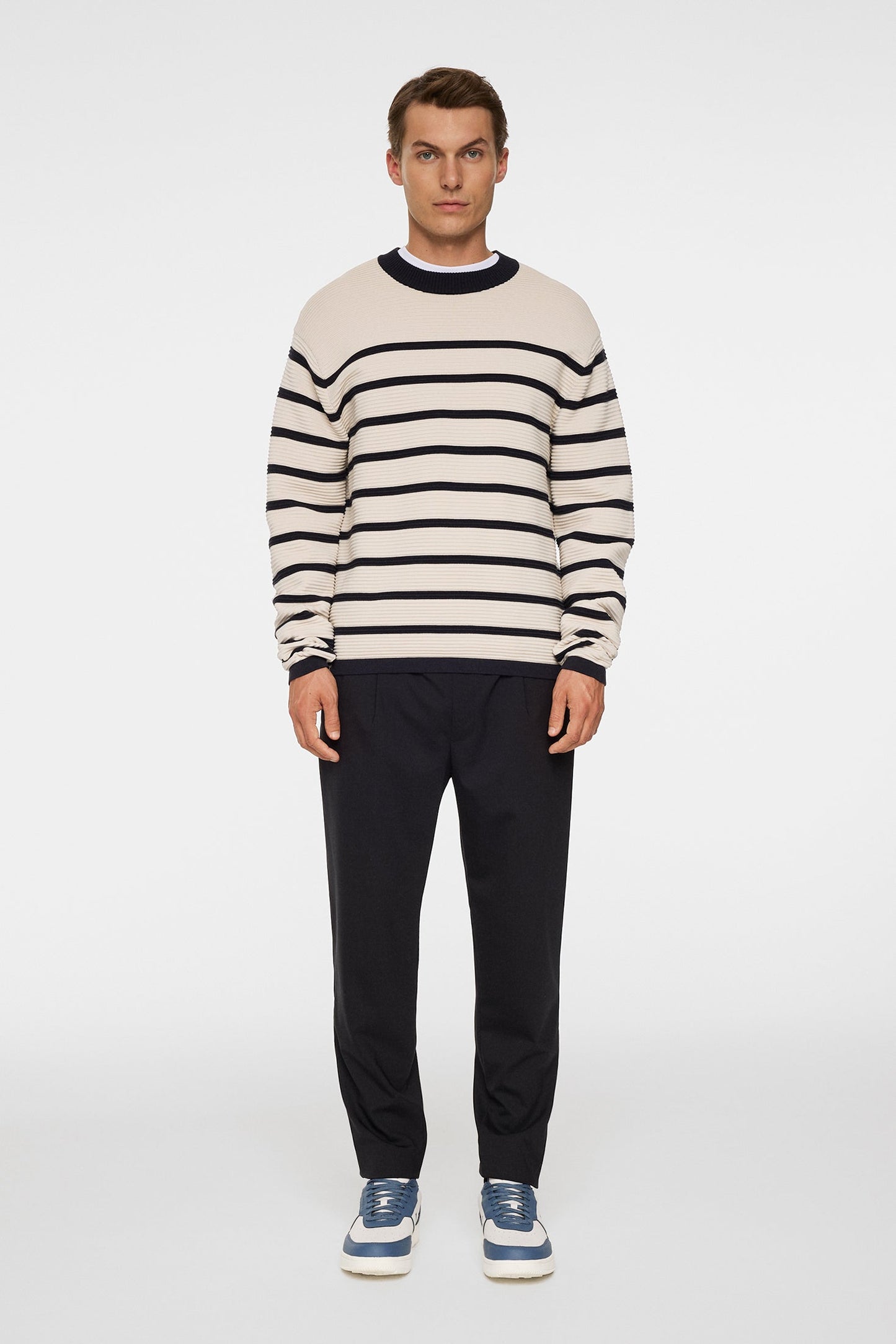 Sawyer Stripe Crew Neck / Moonbeam