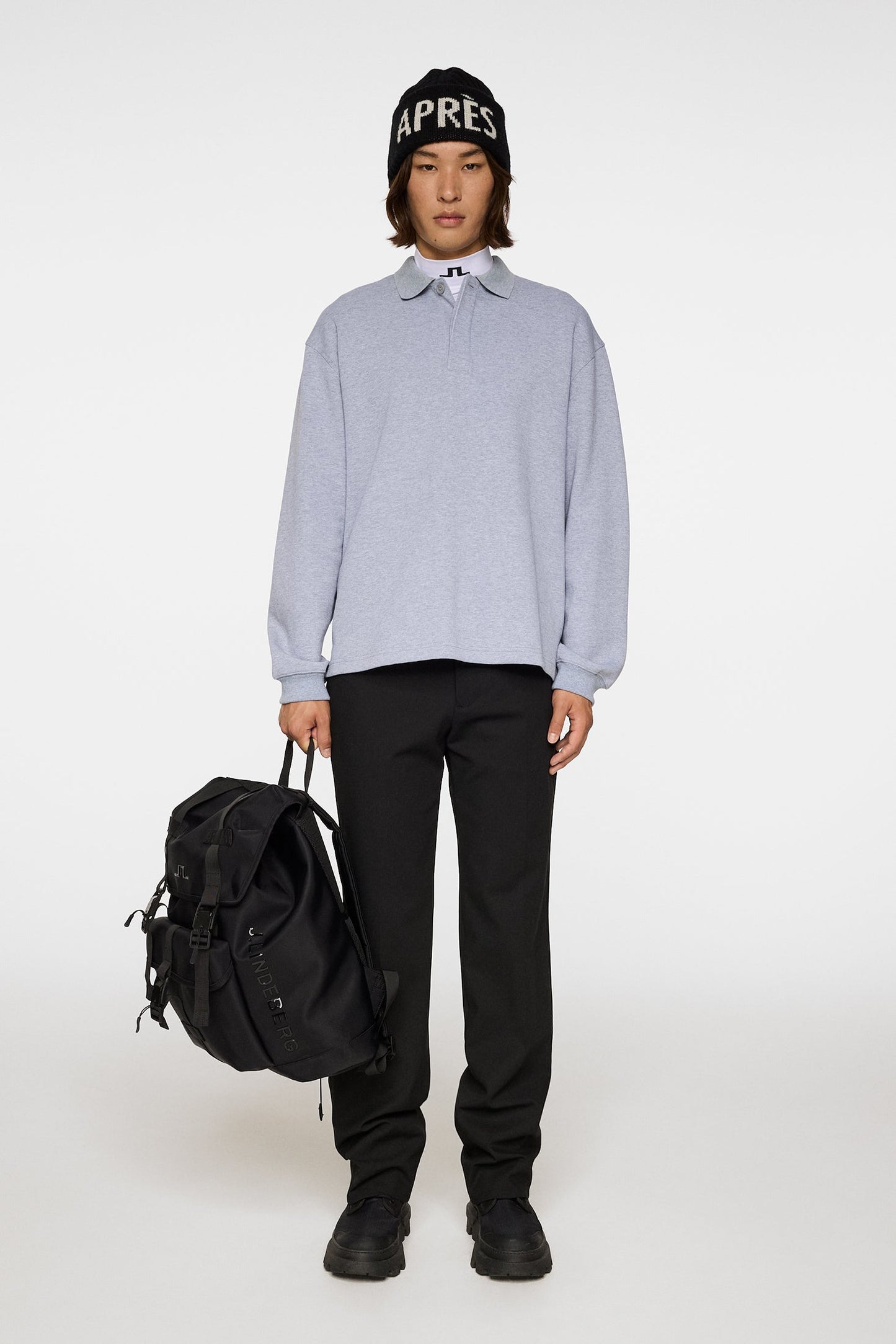 Cadan Polo Sweater / Medium Grey Melange
