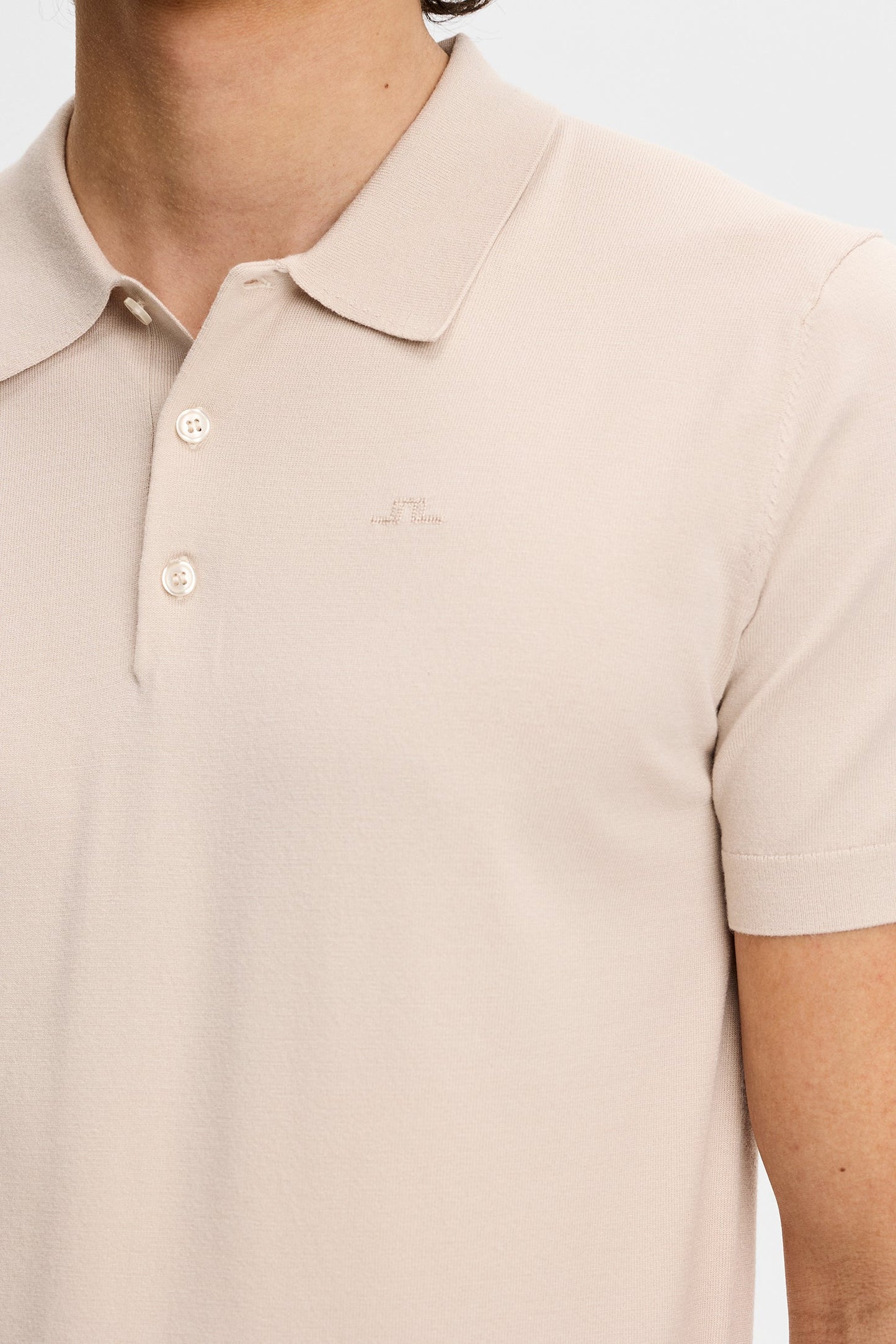 Ridge Knitted Polo / Moonbeam
