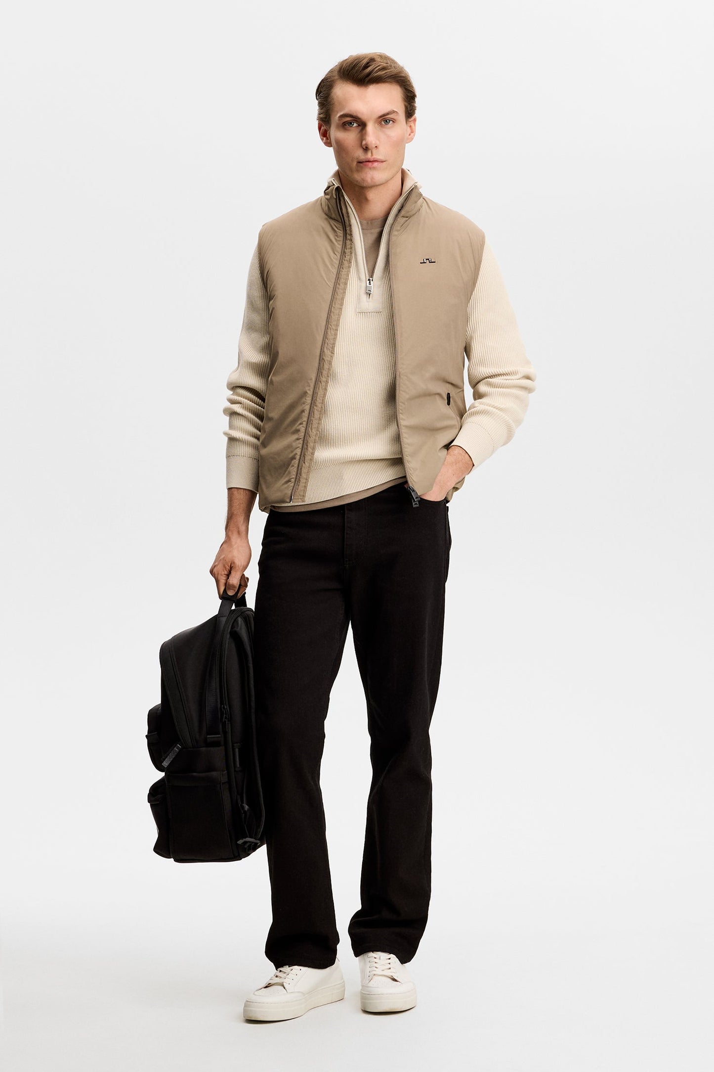 Alex Half Zip Knitted Sweater / Moonbeam